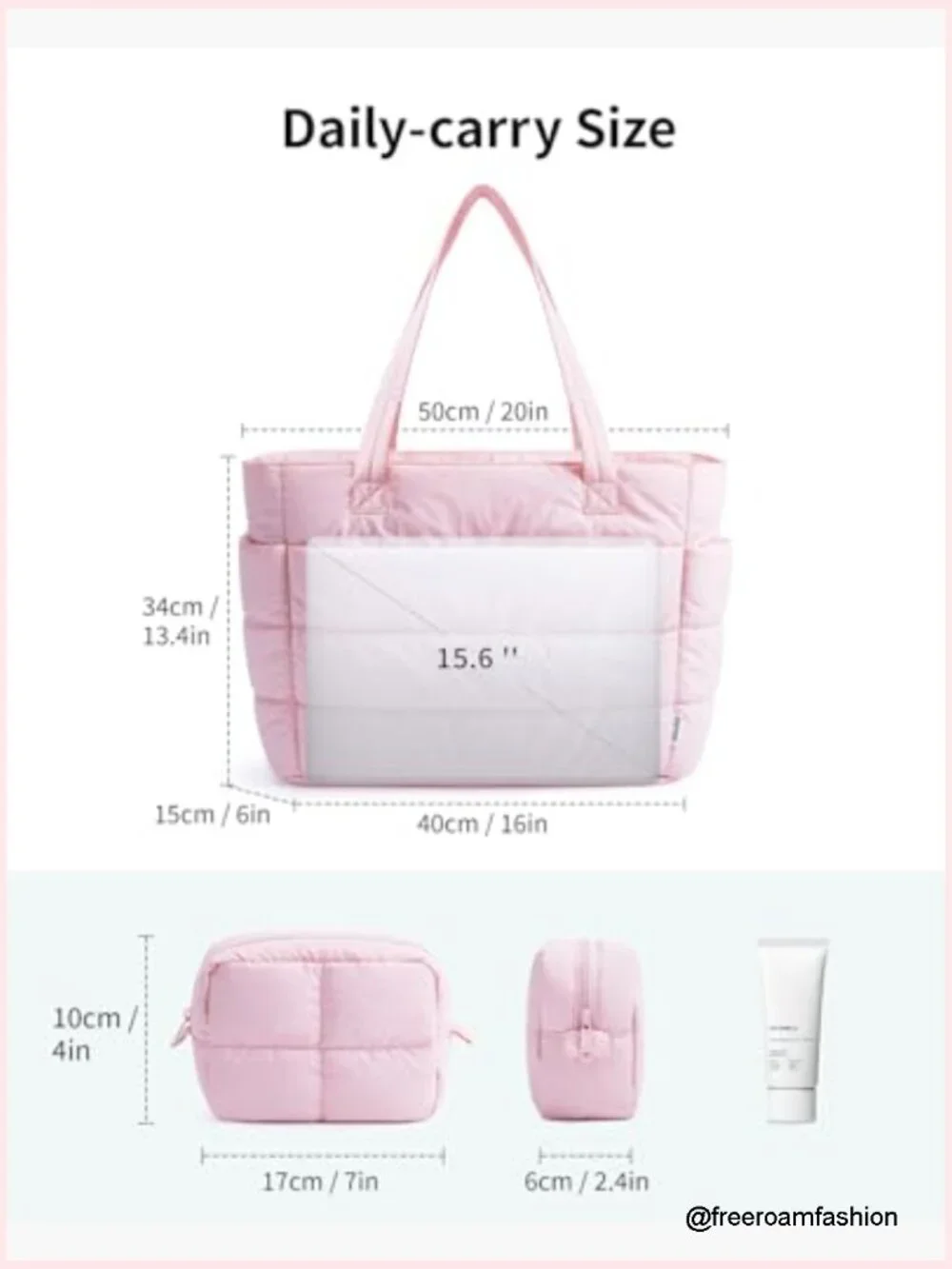 Quilted Tote Bag, Nylon Puffer Shoulder Bag for Work Travel